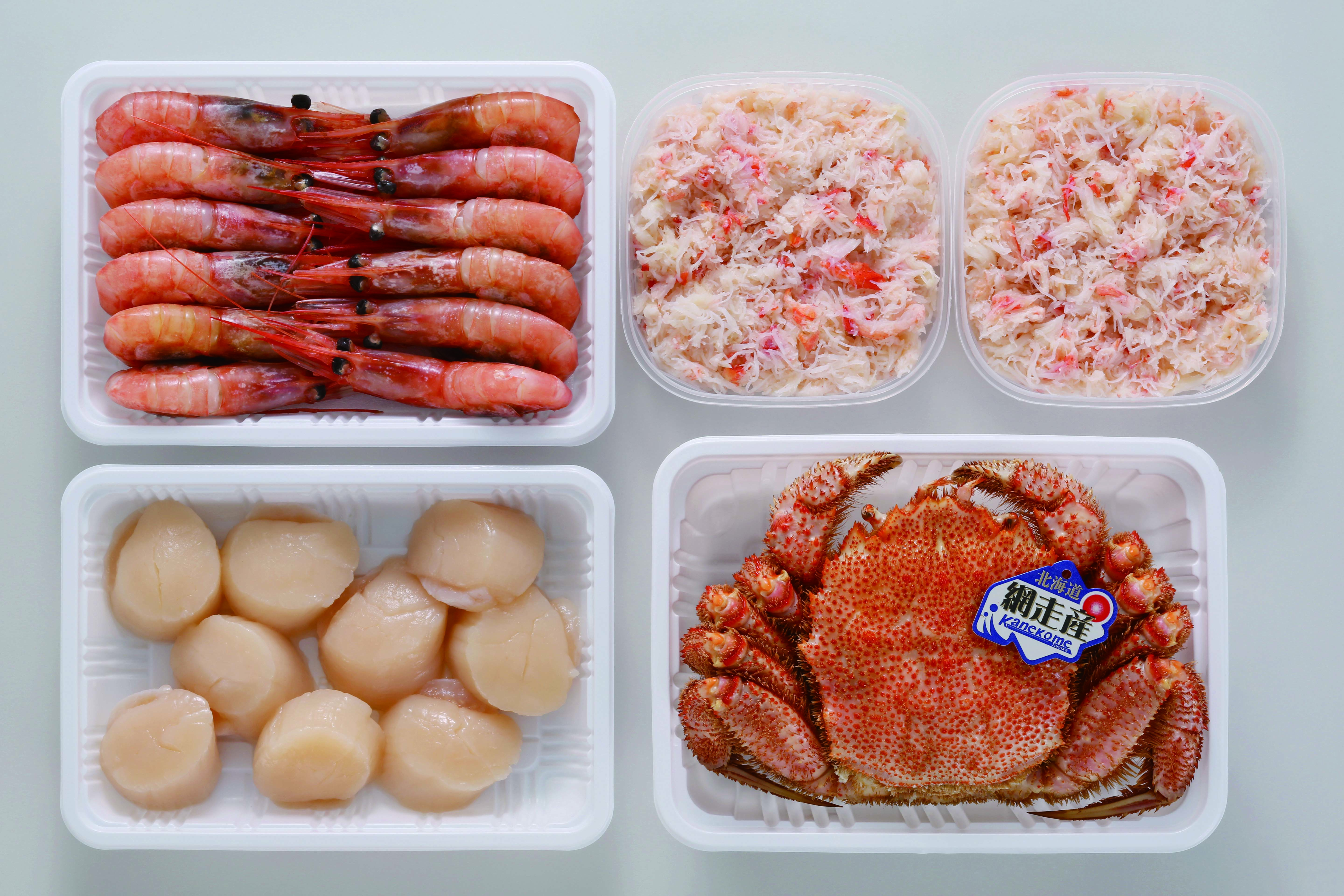 毛がに・甘えび・ほたて・おおずわいがにほぐし身セット