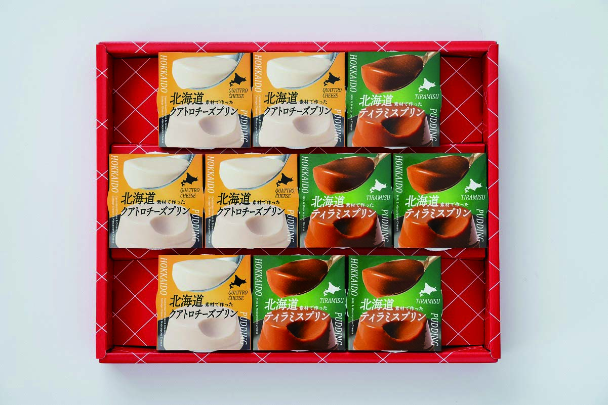【セット購入は送料割引あり】 北海道クアトロチーズプリン＆ティラミスプリン
